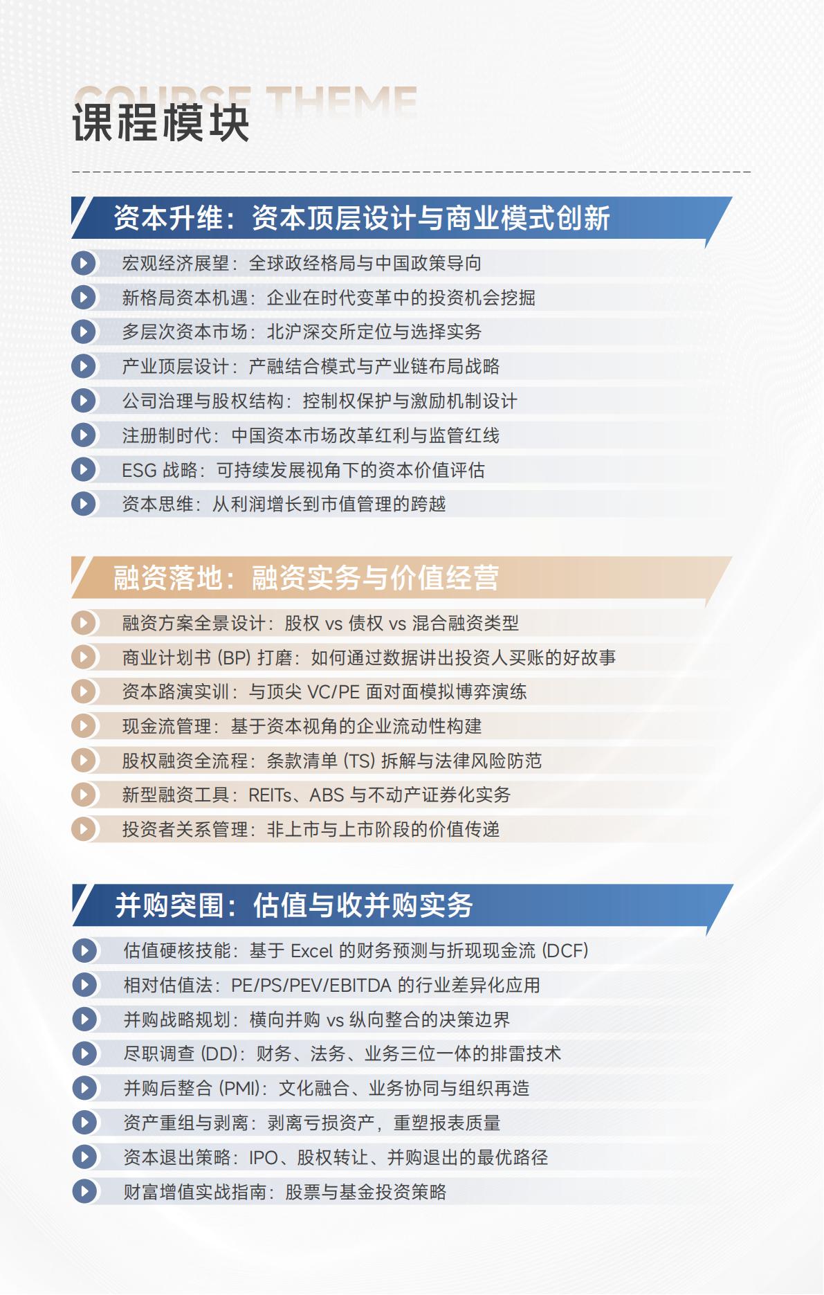 【北清资本】资本战略与企业融资总裁研修项目(图6)